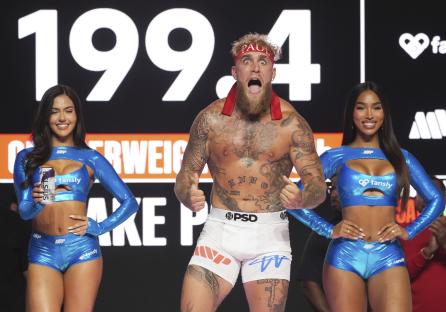 Jake Paul at a weigh-in.