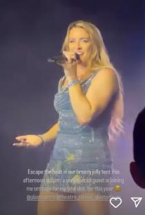 Lucie Jones performing at Glastonbury.