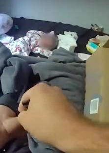 Emaciated newborn baby found alone.