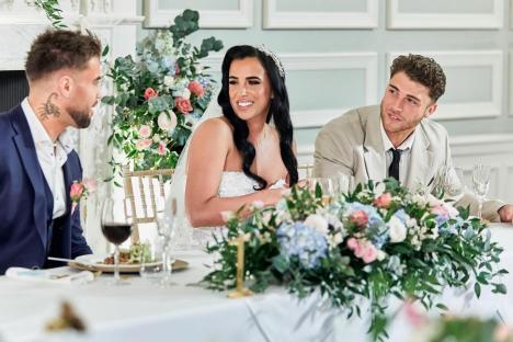 Nathan Campbell and Lacey at their wedding reception.
