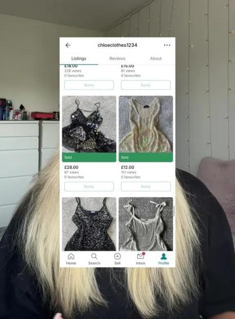 Screenshot of Vinted app showing sold items.
