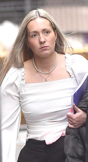 Rebecca Joynes leaving Manchester Crown Court.