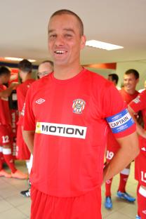 Soccer player Petr Svancara in uniform.