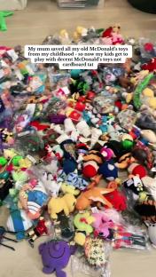 Large pile of vintage McDonald's Happy Meal toys.