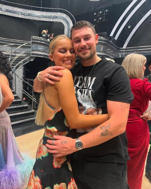 Tasha Ghouri and Andrew Le Page backstage at Strictly Come Dancing.
