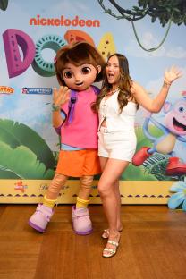 Charlotte Crosby with Dora the Explorer.