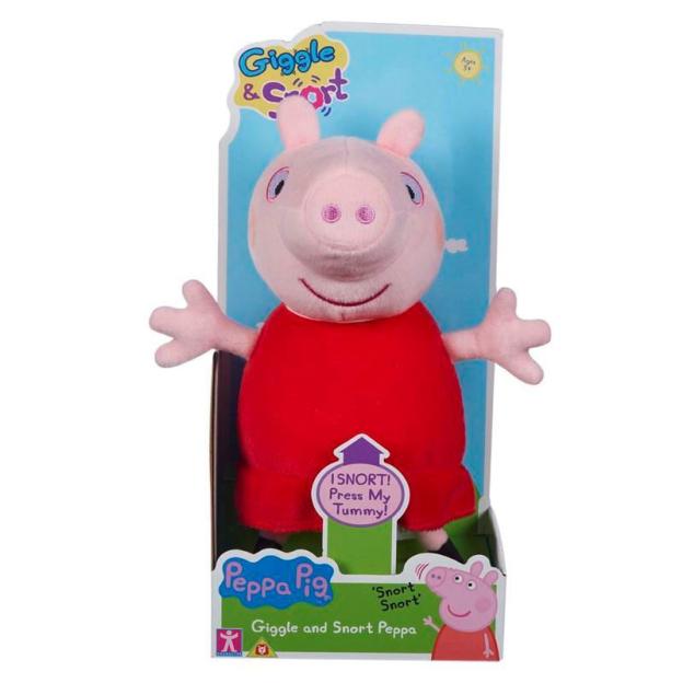 Peppa Pig plush toy in packaging.