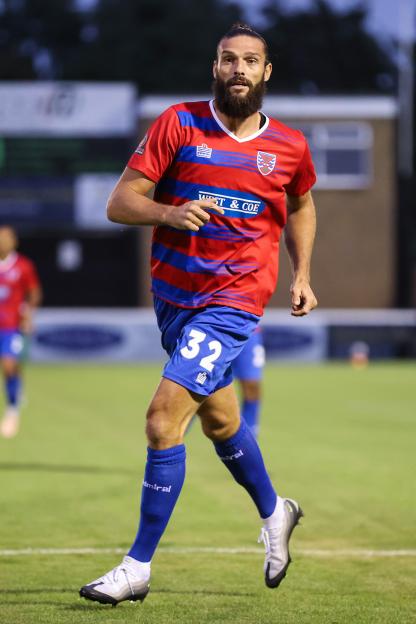 Andy Carroll of Dagenham & Redbridge in a soccer match.