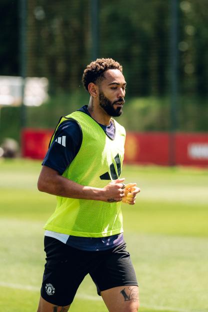 Matheus Cunha of Manchester United in training.