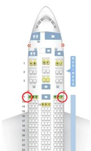 Airplane seating chart.