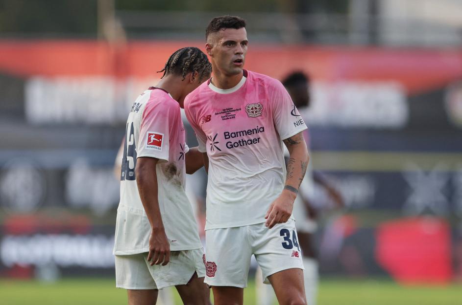 Granit Xhaka of Bayer Leverkusen after a soccer match.
