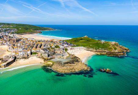 Aerial view of St Ives, Cornwall.