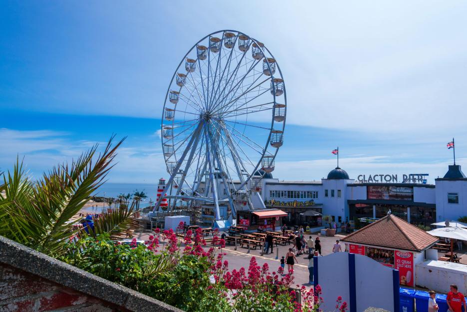 Ferris wheel and pier at Clacton-on-Sea.