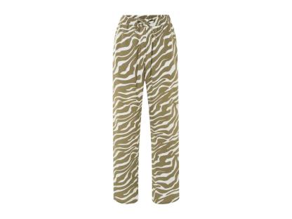 Zebra-print pants.