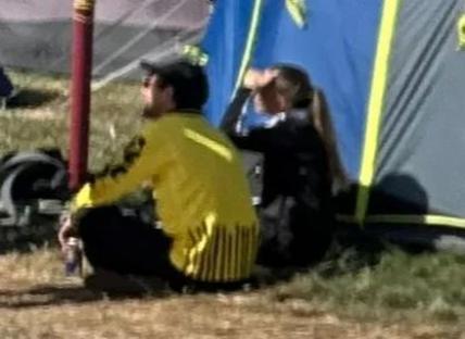 Louis Tomlinson supporting Zara McDermott at Glastonbury.