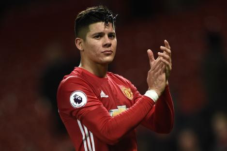 Marcos Rojo, Manchester United defender, applauding.