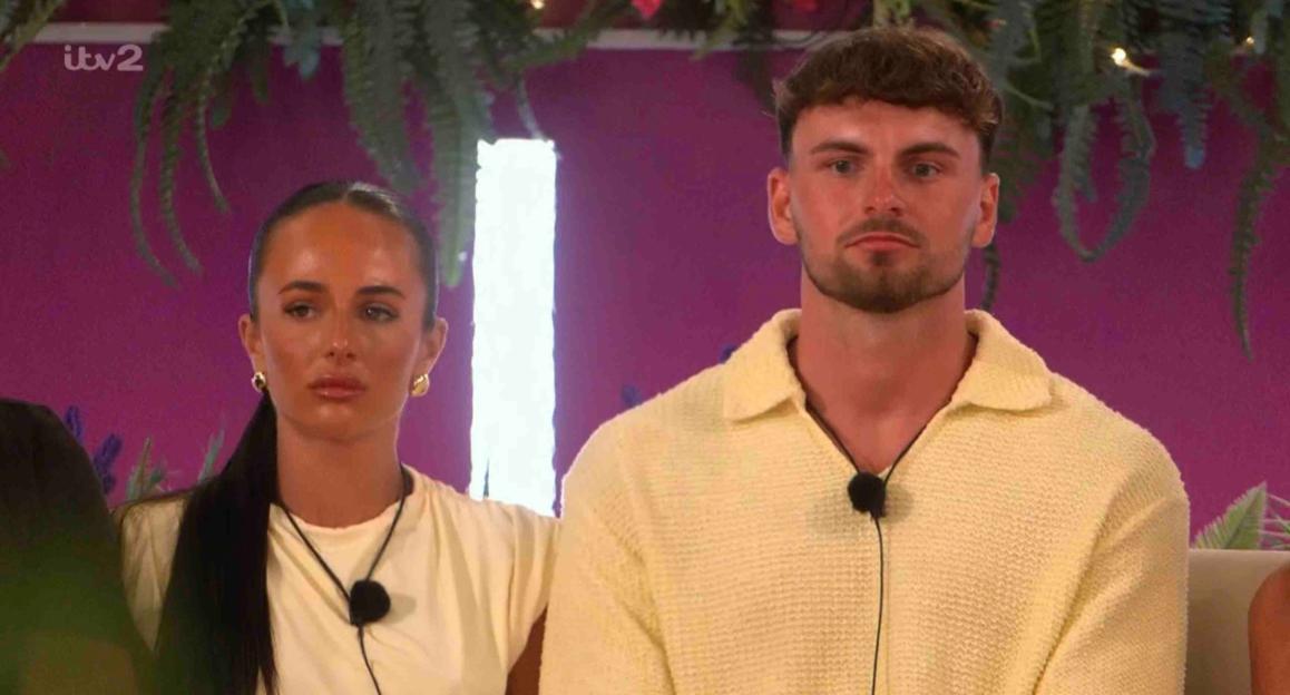 Screenshot of a Love Island recoupling.