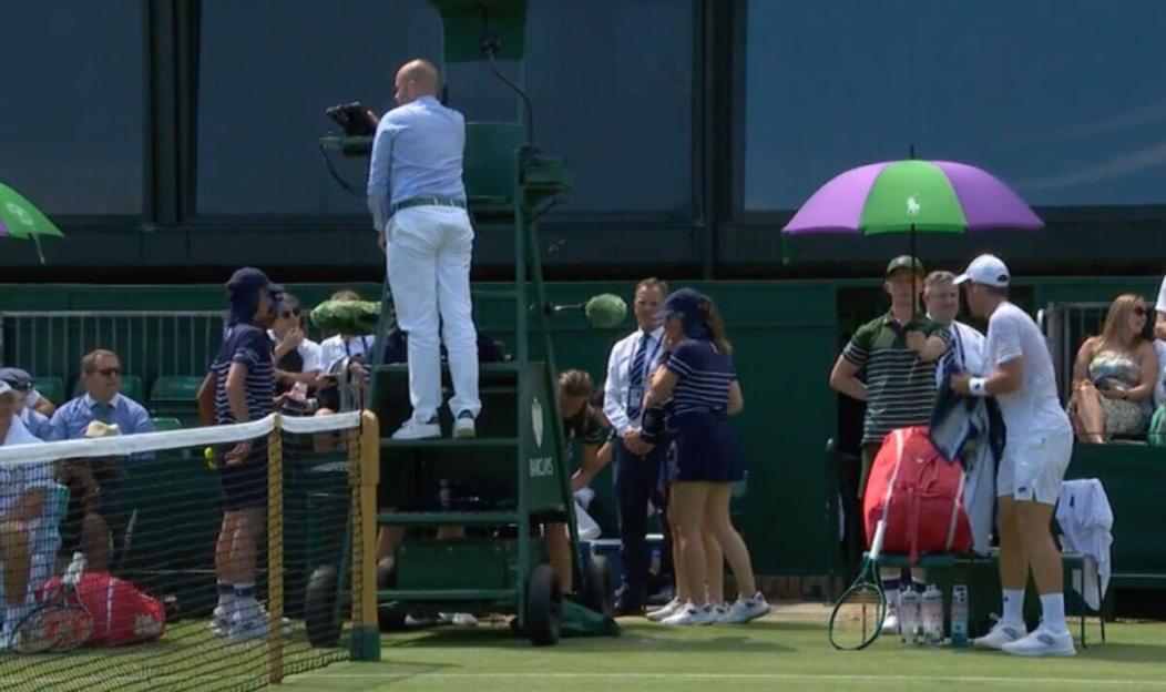 Wimbledon ball kid removed from court.