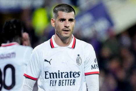 RESTRICTED TO EDITORIAL USE Mandatory Credit: Photo by Giuseppe Maffia/NurPhoto/REX/Shutterstock (14762057km) Alvaro Morata of AC Milan looks on during the Serie A Enilive match between ACF Fiorentina and AC Milan at Stadio Artemio Franchi on October 06, 2024 in Florence, Italy. ACF Fiorentina v AC Milan - Serie Enilive, Florence, Italy - 06 Oct 2024