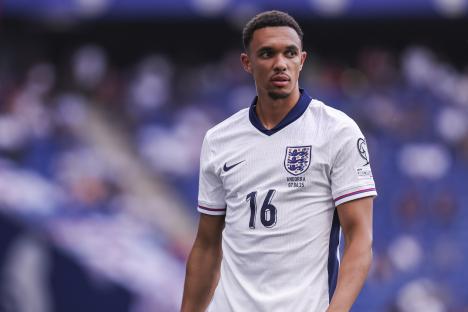 Trent Alexander-Arnold of England during a soccer match.