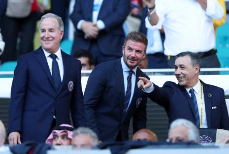 David Beckham and Inter Miami CF co-owners in the stands.
