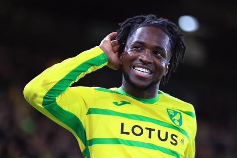 Jonathan Rowe of Norwich City celebrating a goal.