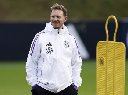 Julian Nagelsmann, German national soccer team head coach, at a training session.