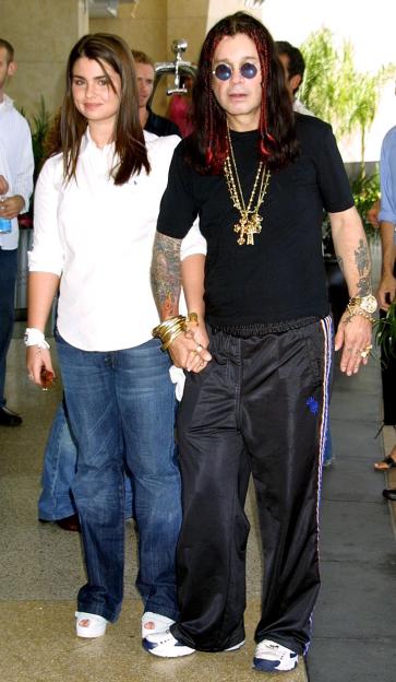 Ozzy and Aimee Osbourne at a press tour arrival.