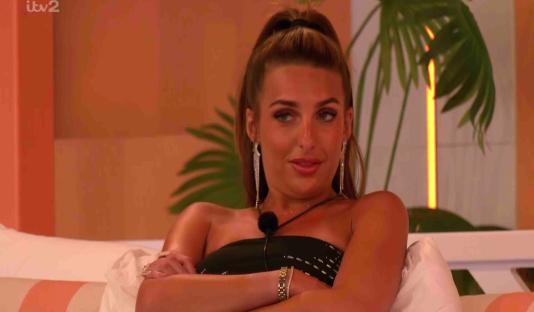 Screenshot of a woman from Love Island.