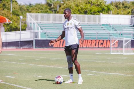 Paul Pogba on a soccer field.