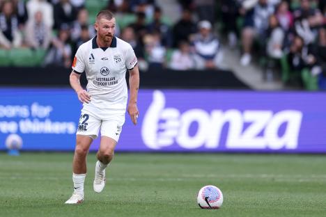 Ryan Tunnicliffe of Adelaide United playing soccer.