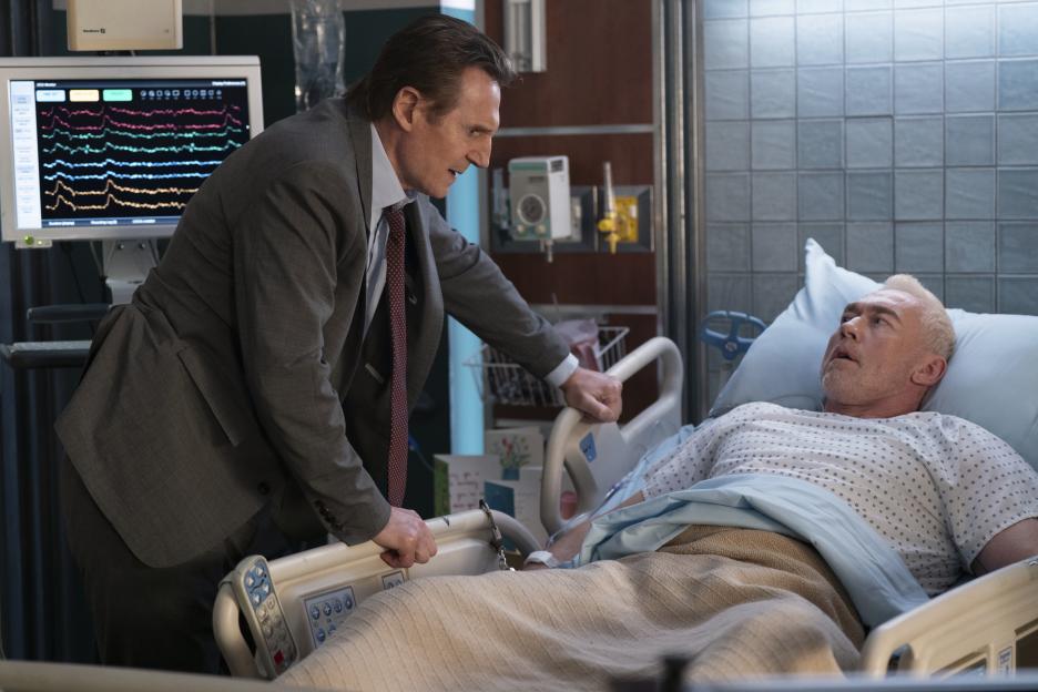 Liam Neeson and Kevin Durand in a hospital scene from 