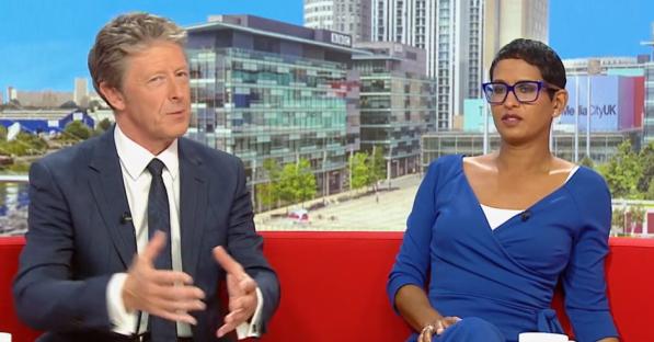 Naga Munchetty and Charlie Stayt on BBC Breakfast.