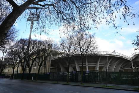 Exterior view of Stadio Artemio Franchi before a UEFA Europa Conference League match.