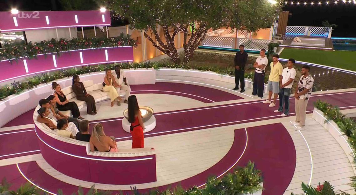 Love Island recoupling ceremony.