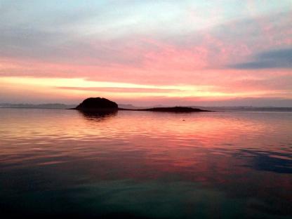 Sunset over Dunnyneil islands, Strangford Lough.