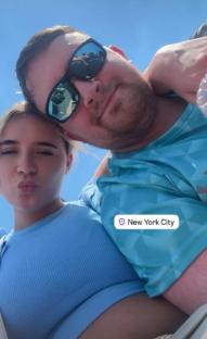 Luke Littler and Faith Millar in New York City.