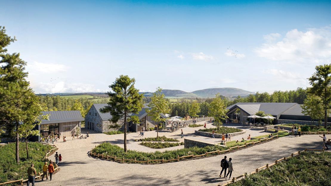 Illustration of a new Center Parcs in Scotland with 700 lodges.