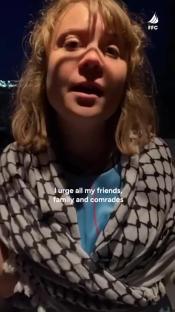 Greta Thunberg in a video message, urging friends, family, and comrades to contact the Swedish government.