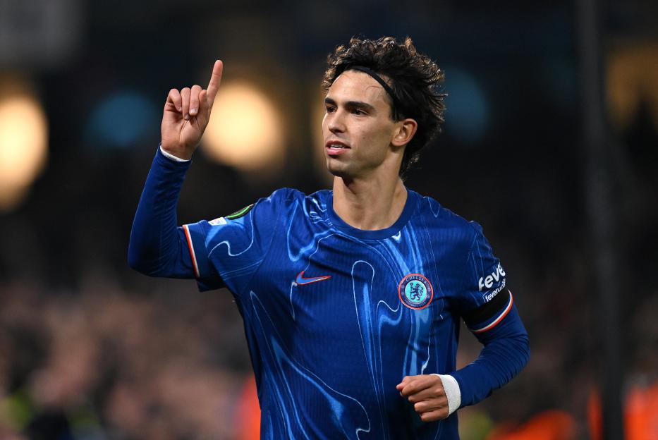 Joao Felix of Chelsea celebrating a goal.