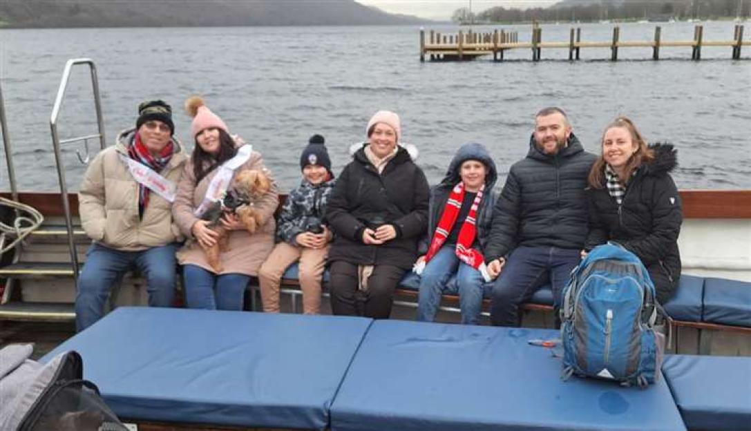 Family on a boat trip.