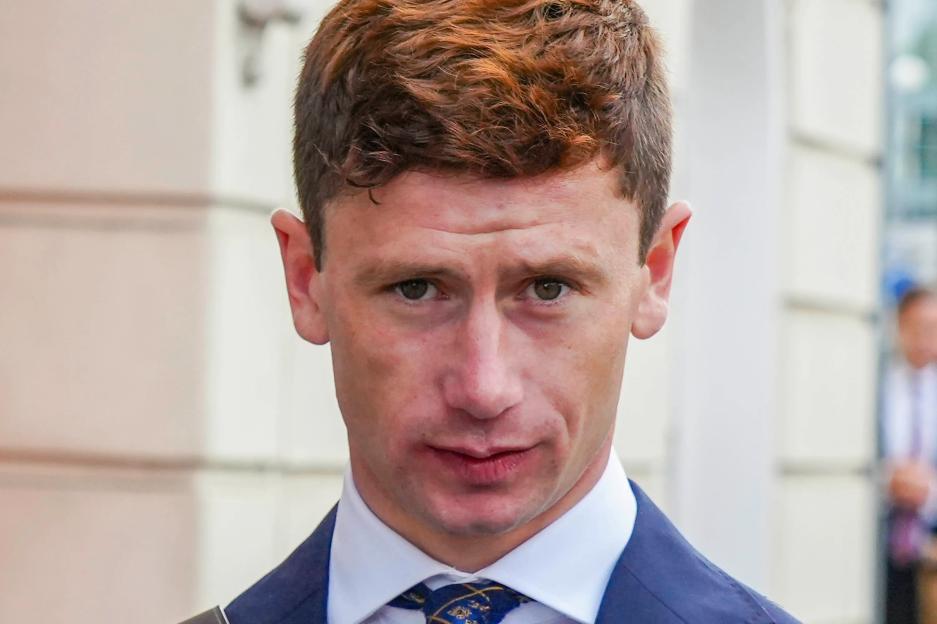Jockey Oisin Murphy leaving court after pleading guilty to drink driving.