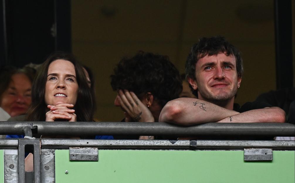 Rachael Blackmore and Paul Mescal at a GAA hurling match.
