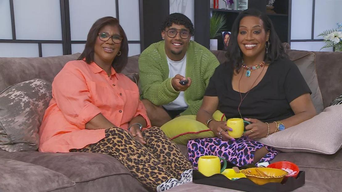 Alison Hammond with her son and sister on Celebrity Gogglebox.