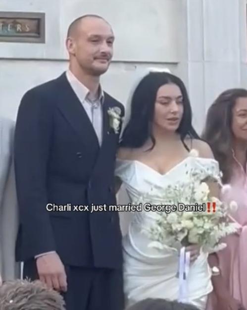 Charli XCX and George Daniel's wedding photo.