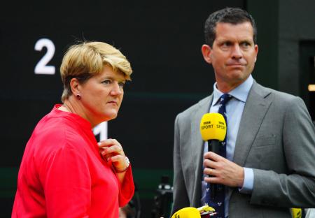 Clare Balding and Tim Henman at Wimbledon.