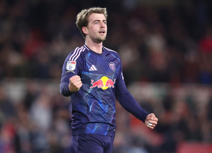 Patrick Bamford of Leeds United celebrating.