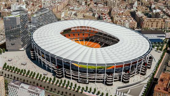 Illustration of Nou Mestalla stadium design.