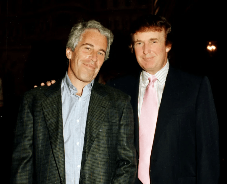 Photo of Jeffrey Epstein and Donald Trump.