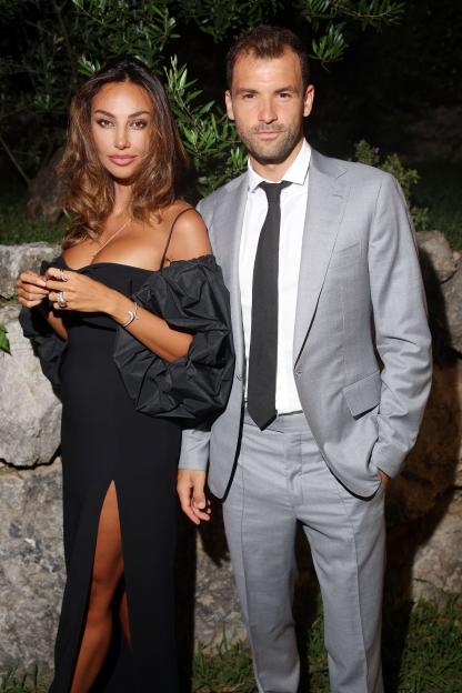 Madalina Ghenea and Grigor Dimitrov at a photo call.